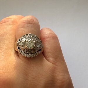 Vintage white gold diamond engagement ring